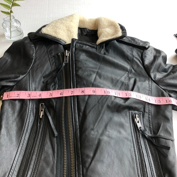 Joie Leather & Shearling Jacket (Ailey e) - Picture 10 of 14